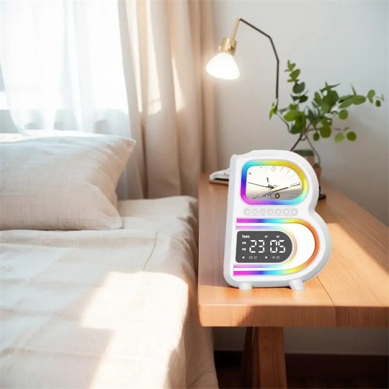 Wireless Charging Desk Lamp with Bluetooth Speaker, Alarm Clock, LED Light - My Store