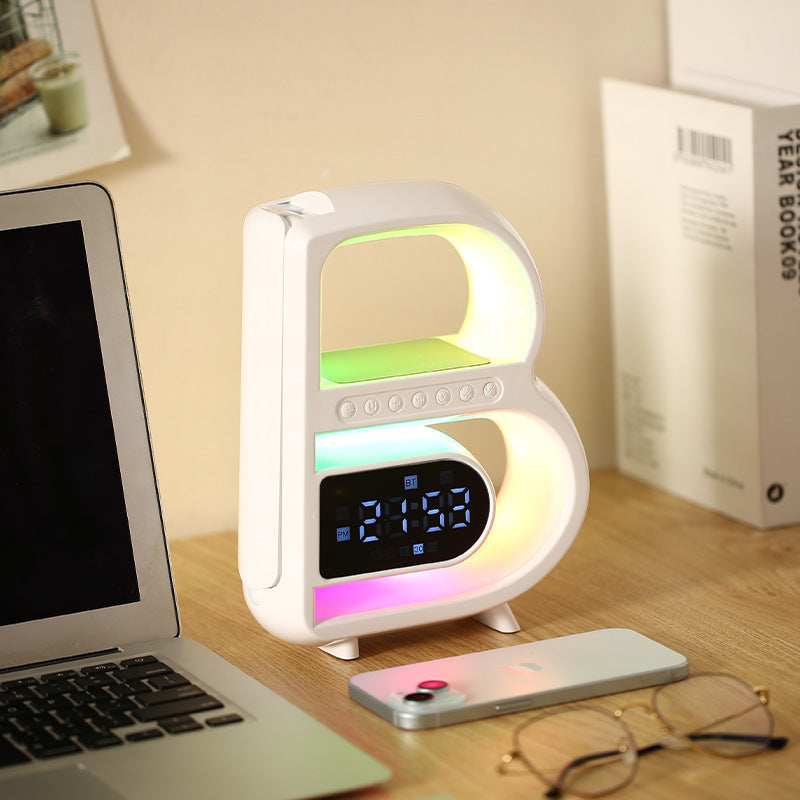 Wireless Charging Desk Lamp with Bluetooth Speaker, Alarm Clock, LED Light - My Store