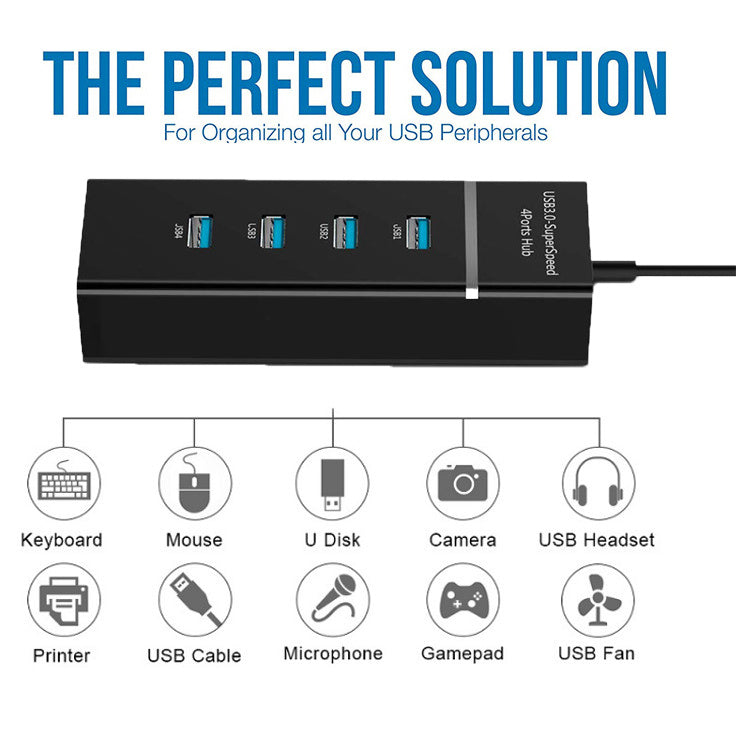 Multi-Port USB 3.0 HUB Splitter for Efficient Connectivity - My Store