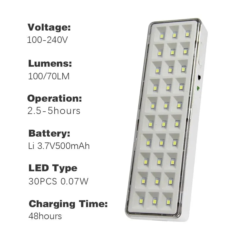 Smart Emergency Light 30 LED Power Failure Fire-Safety Lighting - My Store