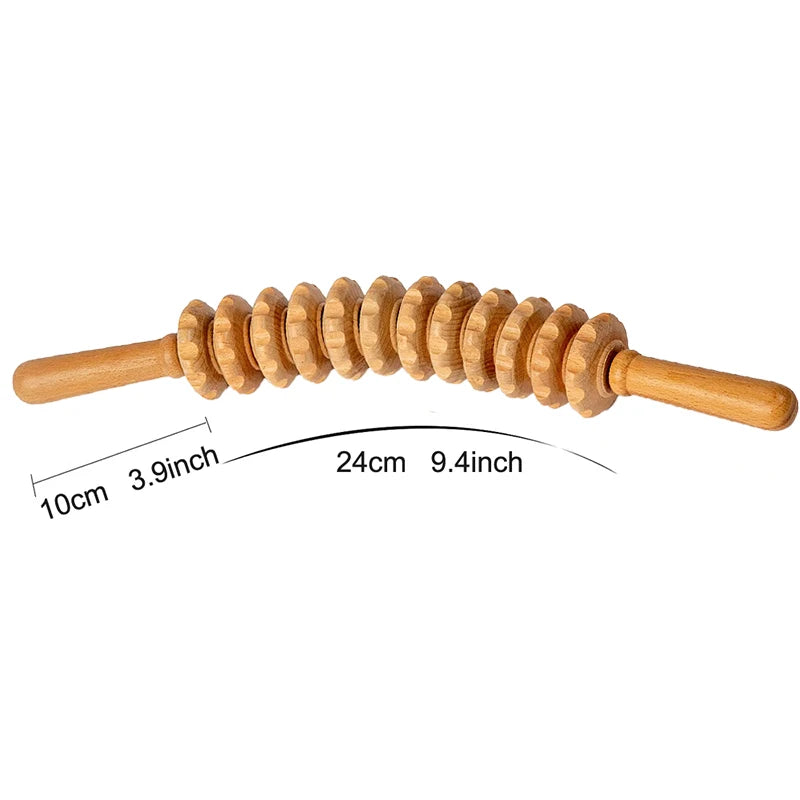 Lymphatic Massage Roller Eco-Friendly Curved Wooden Massager - My Store