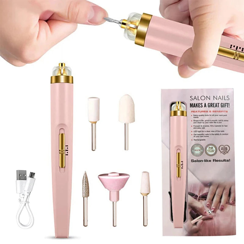 Manicure Drill with Built-In Light 5-in-1 Electric Nail File - My Store