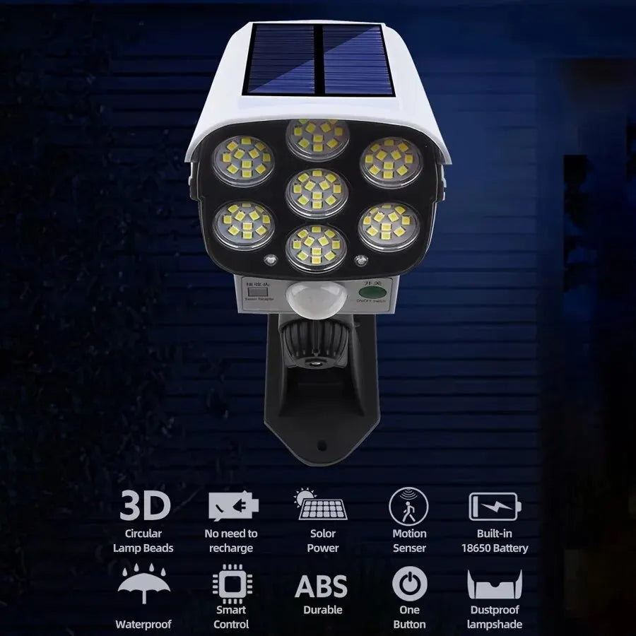 Solar Floodlight with 77 LED Motion Sensor for Security - My Store