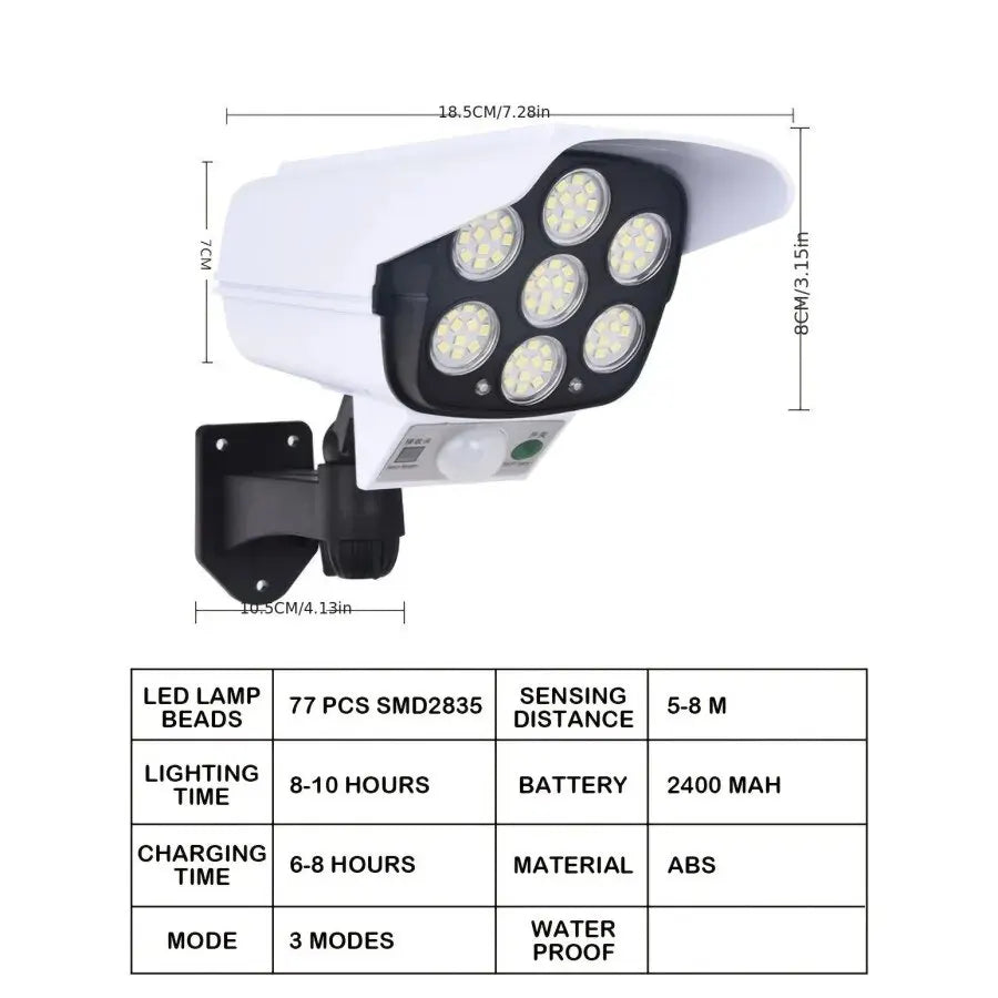 Solar Floodlight with 77 LED Motion Sensor for Security - My Store